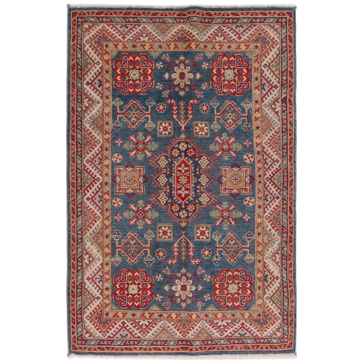 Hand Knotted Kazak Rug 3' 11" x 5' 11" (ft) - No. G34145