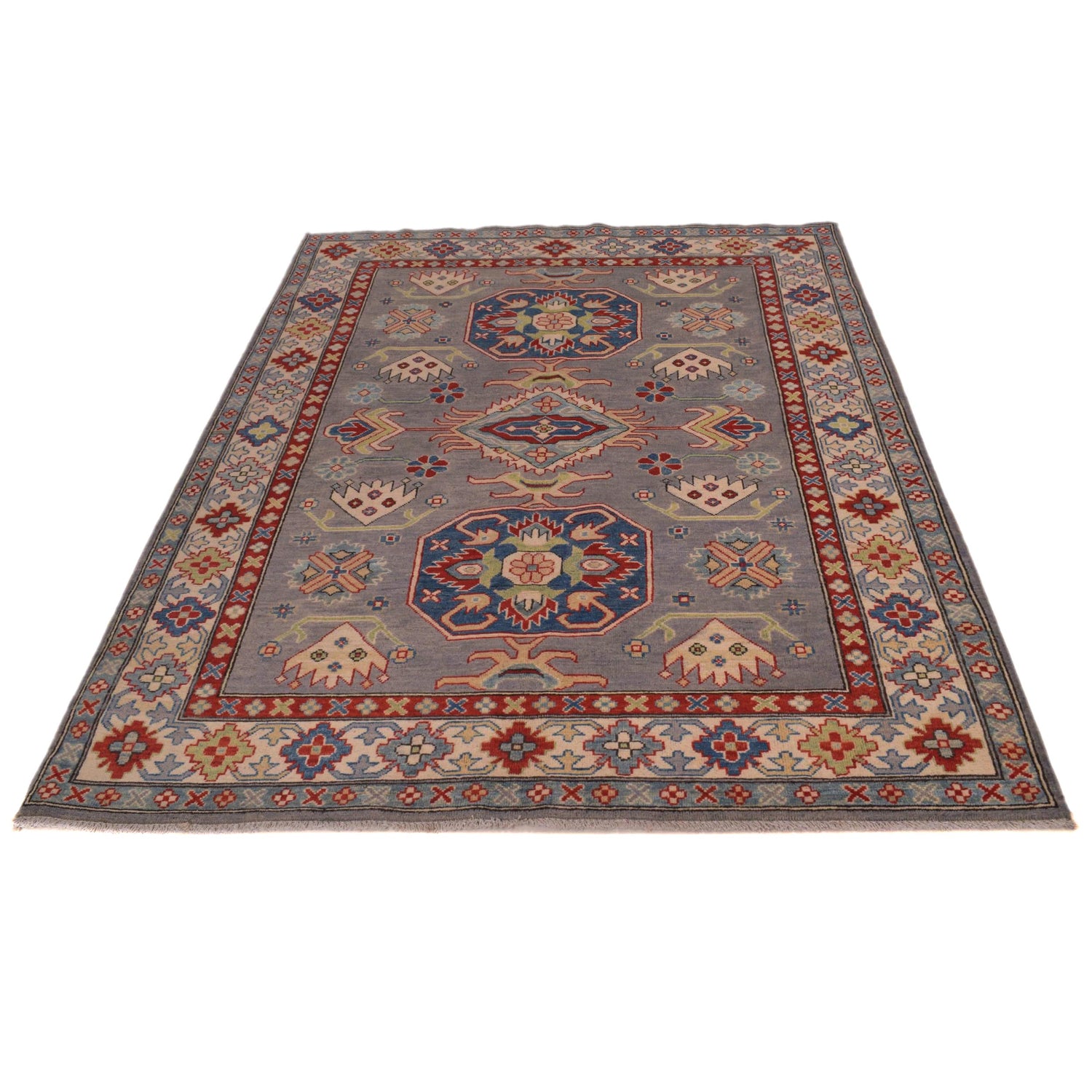 Grey Color Kazak Rug 4' 11" x 7' 1" (ft) - No.G34146