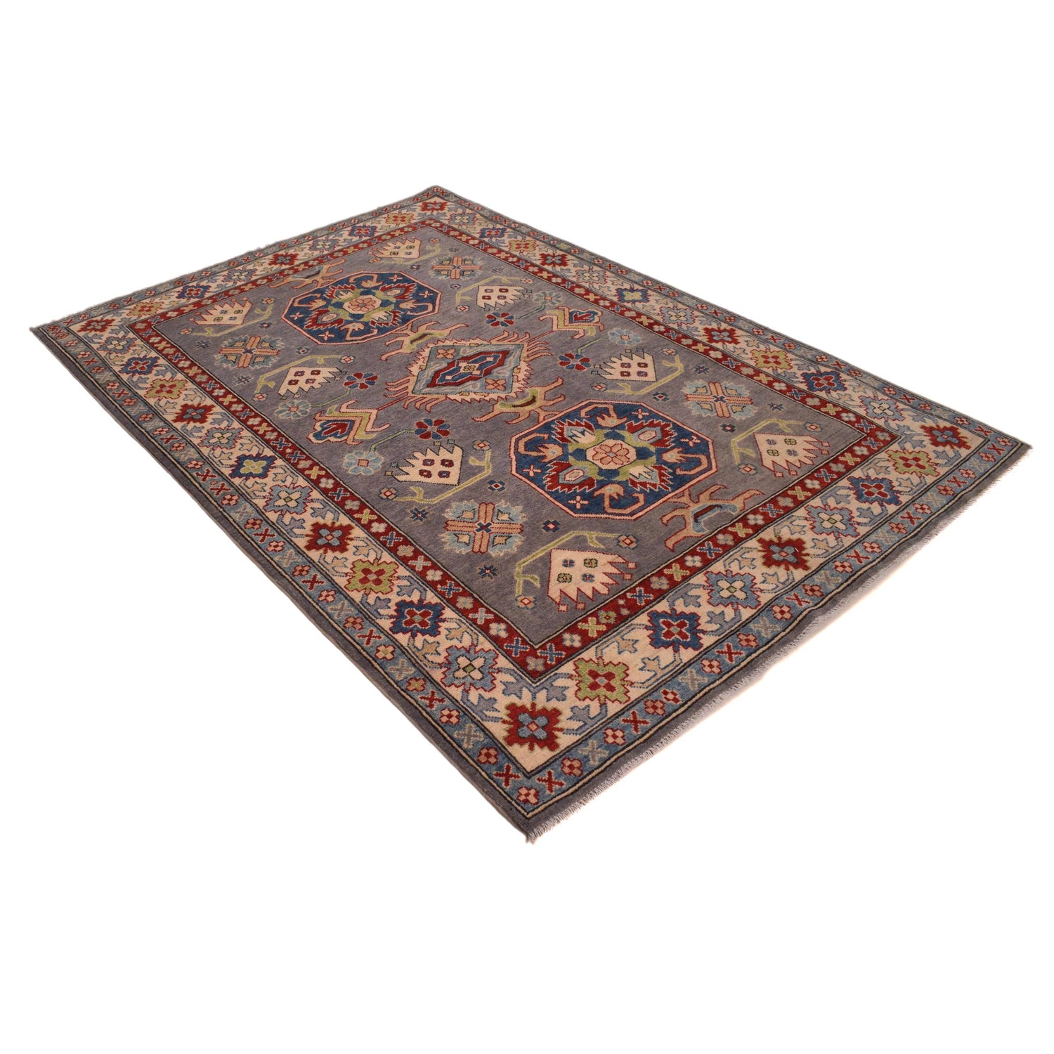 Grey Color Kazak Rug 4' 11" x 7' 1" (ft) - No.G34146