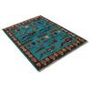 Blue Color War Rug 3' 5" x 4' 9" (ft) - No. G34406