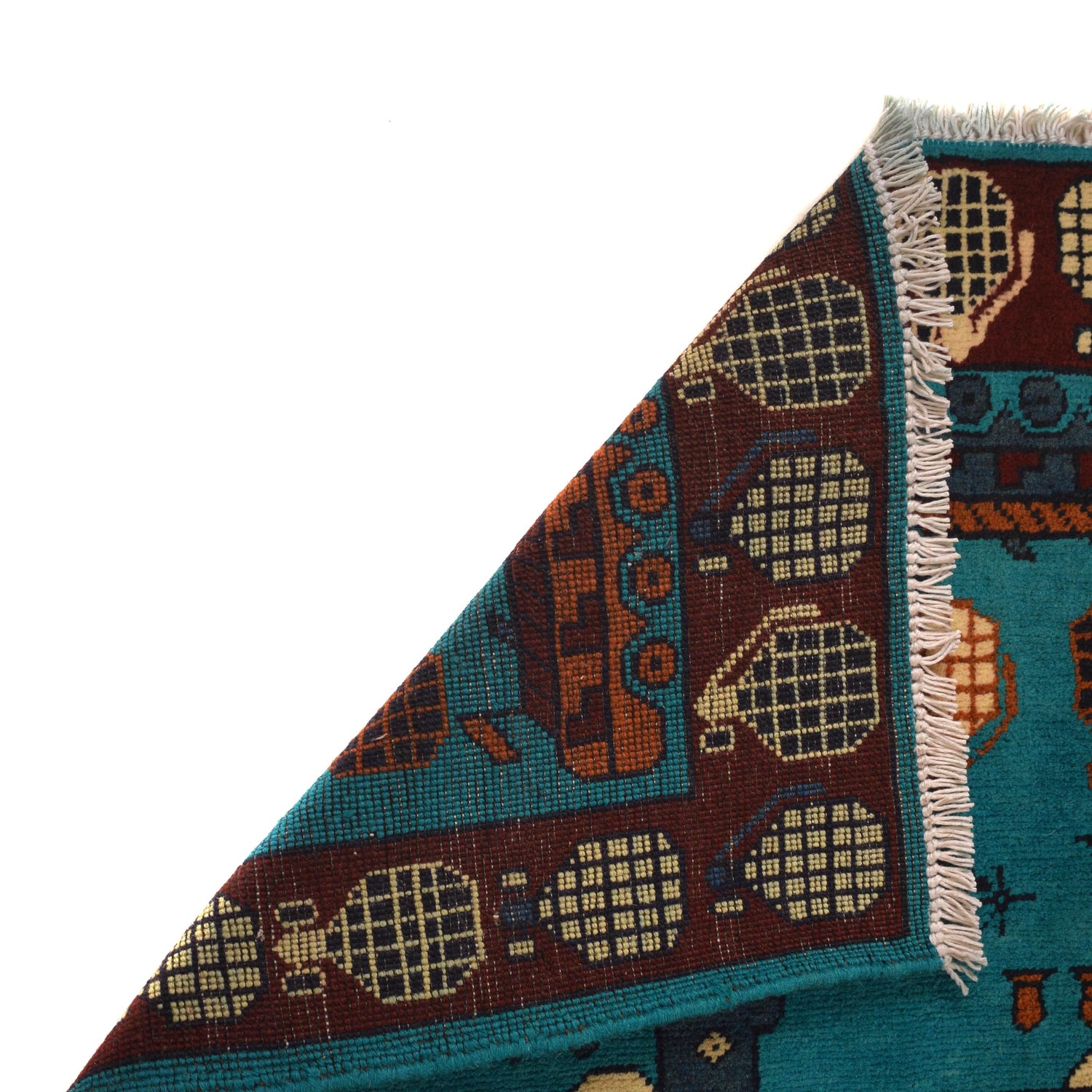 Blue Color War Rug 3' 5" x 4' 9" (ft) - No. G34406