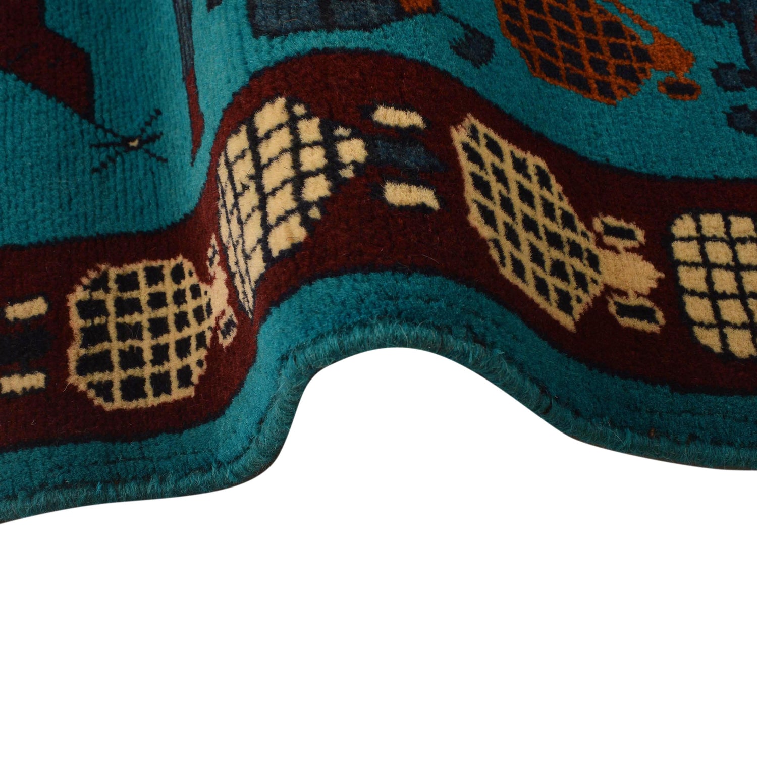 Blue Color War Rug 3' 5" x 4' 9" (ft) - No. G34406