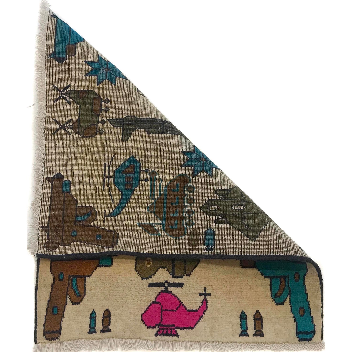 Handmade War Rug 2' 0" x 2' 6" (ft) - No. G34407