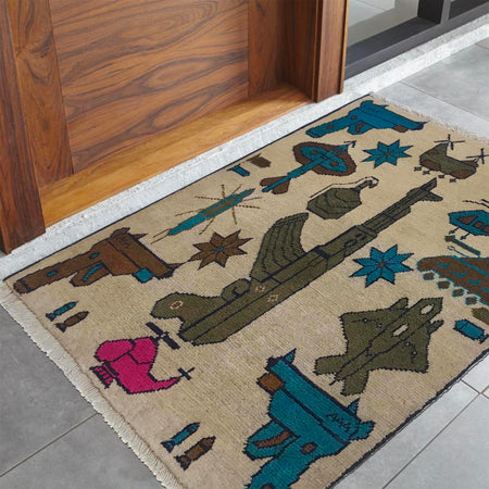 Handmade War Rug 2' 0" x 2' 6" (ft) - No. G34407