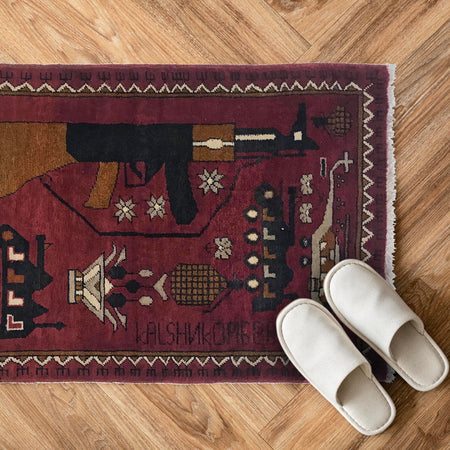 Handmade War Rug 2' 1" x 2' 11" (ft) - No. G34421