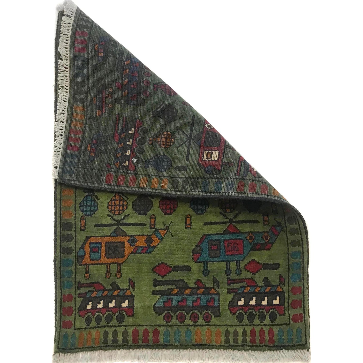 Hand Knotted War Rug 1' 12" x 2' 11" (ft) - No. G34437