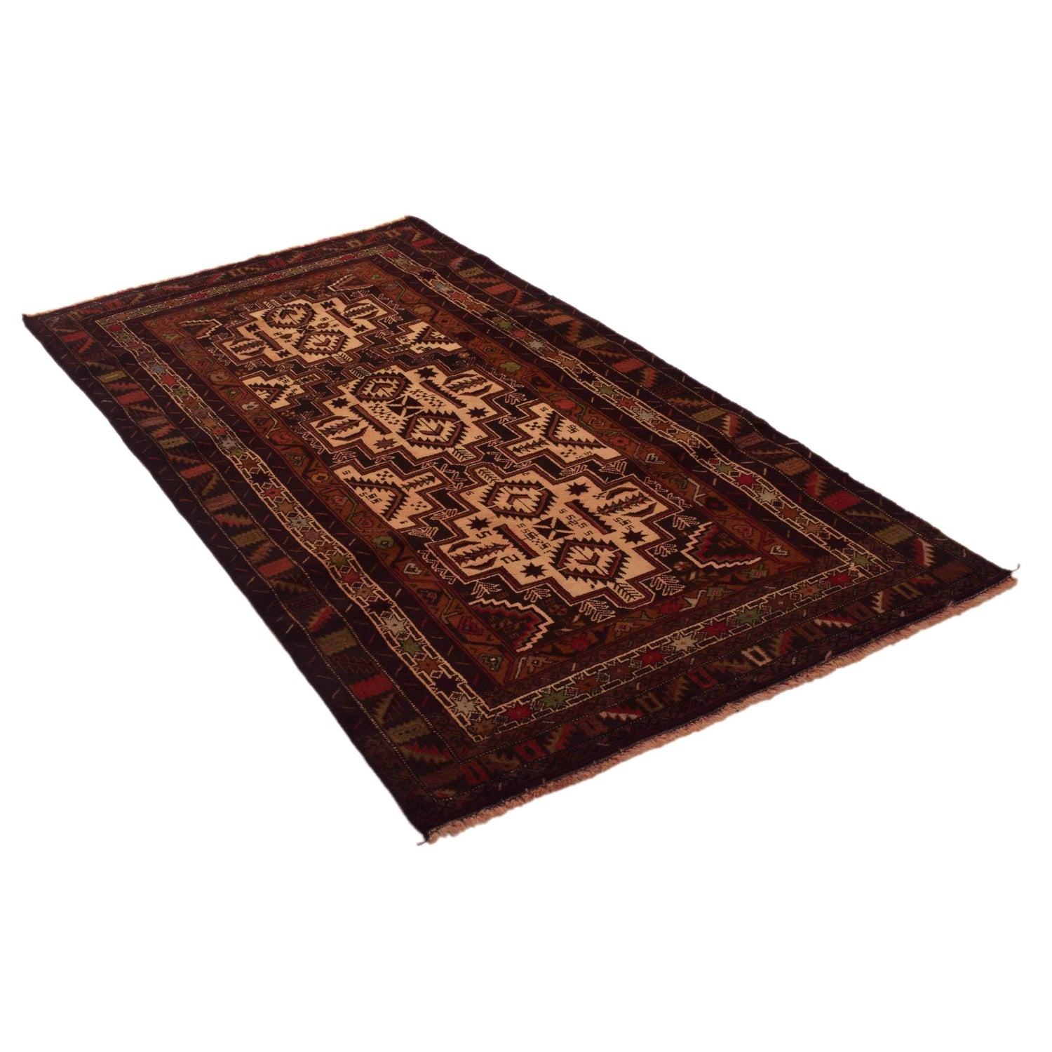 Traditional Baloch Rug 3' 7" x 6' 6" (ft) - No. G34868