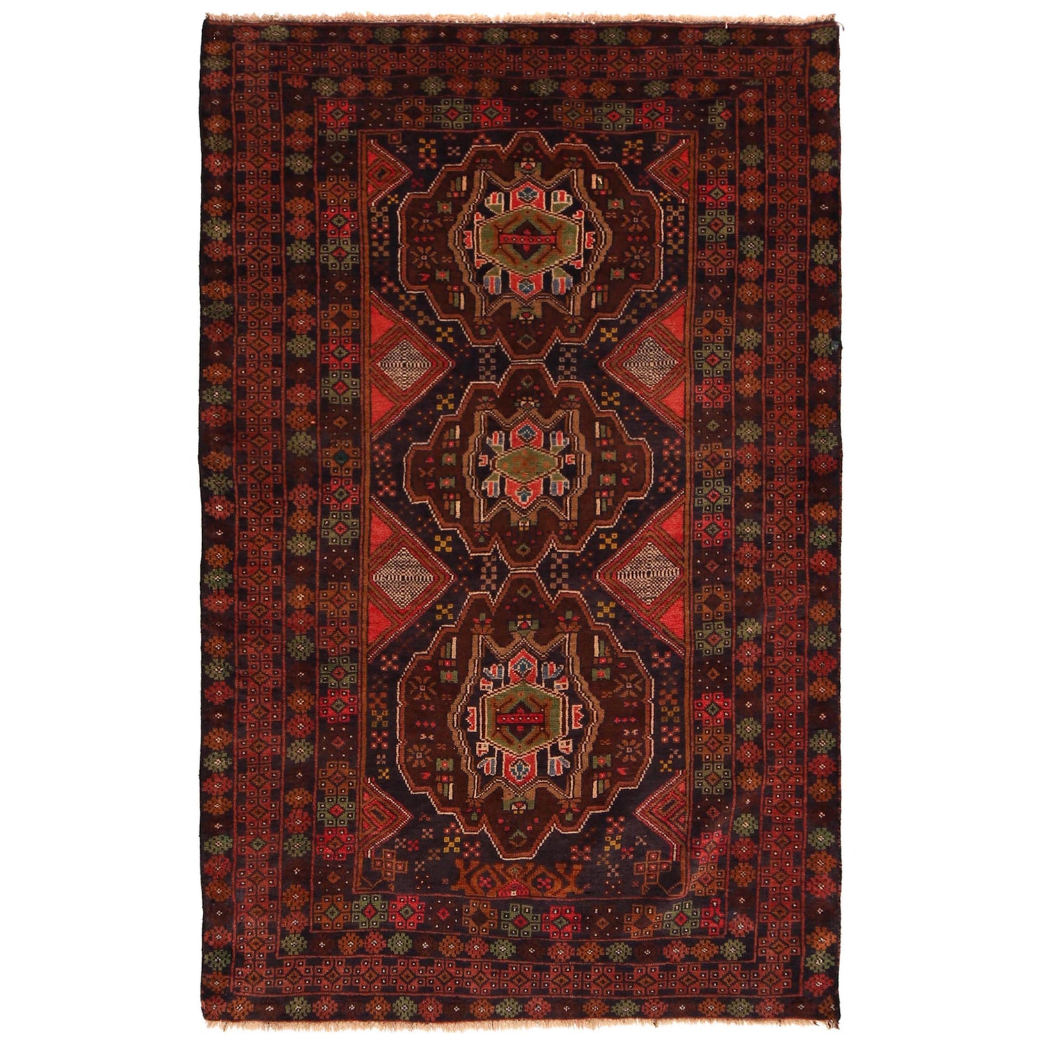 Multi Color Baluchi Rug 4' 0" x 6' 3" (ft) - No. G34869