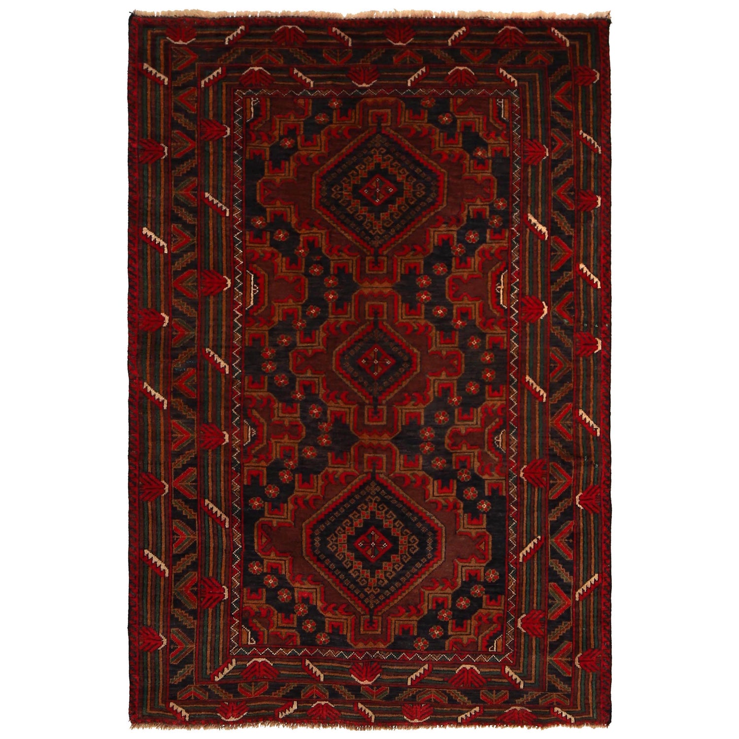 Handmade Baluchi Rug 3' 10" x 5' 8" (ft) - No. G34870
