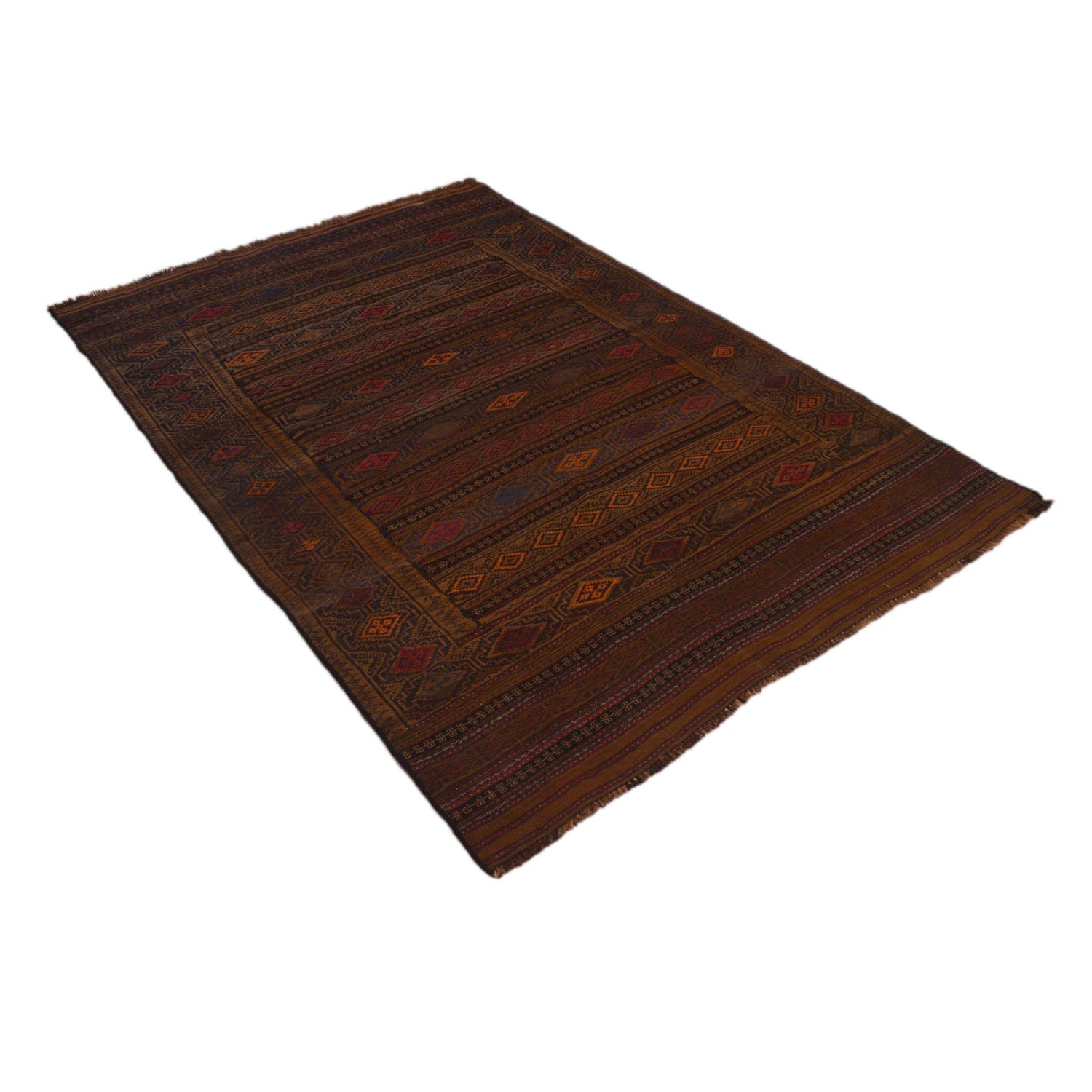 Handmade Flatweave Dhurrie 4' 5" x 6' 9" (ft) - No. G34884