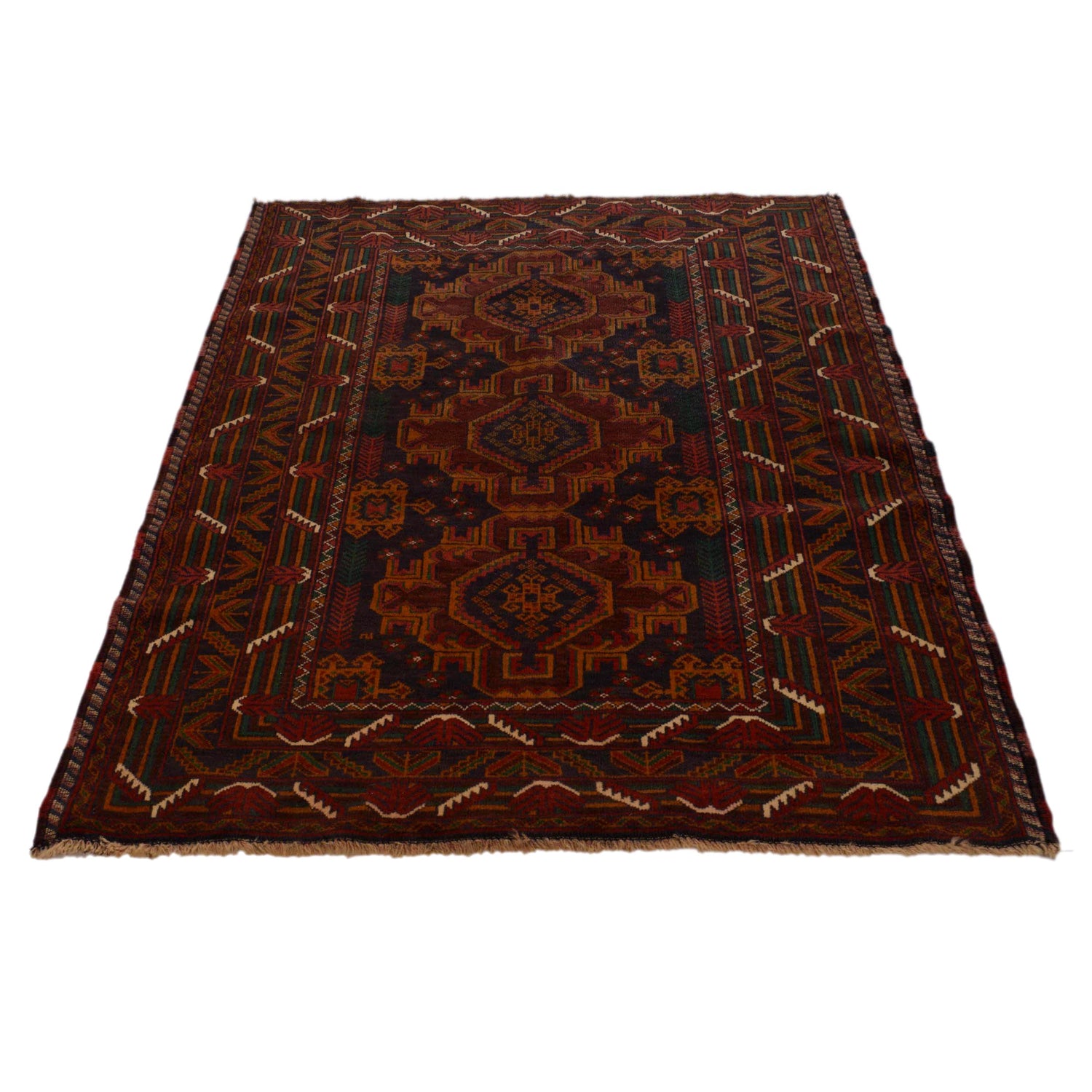Hand Knotted Baluchi Rug 3' 8" x 5' 9" (ft) - No. G35175