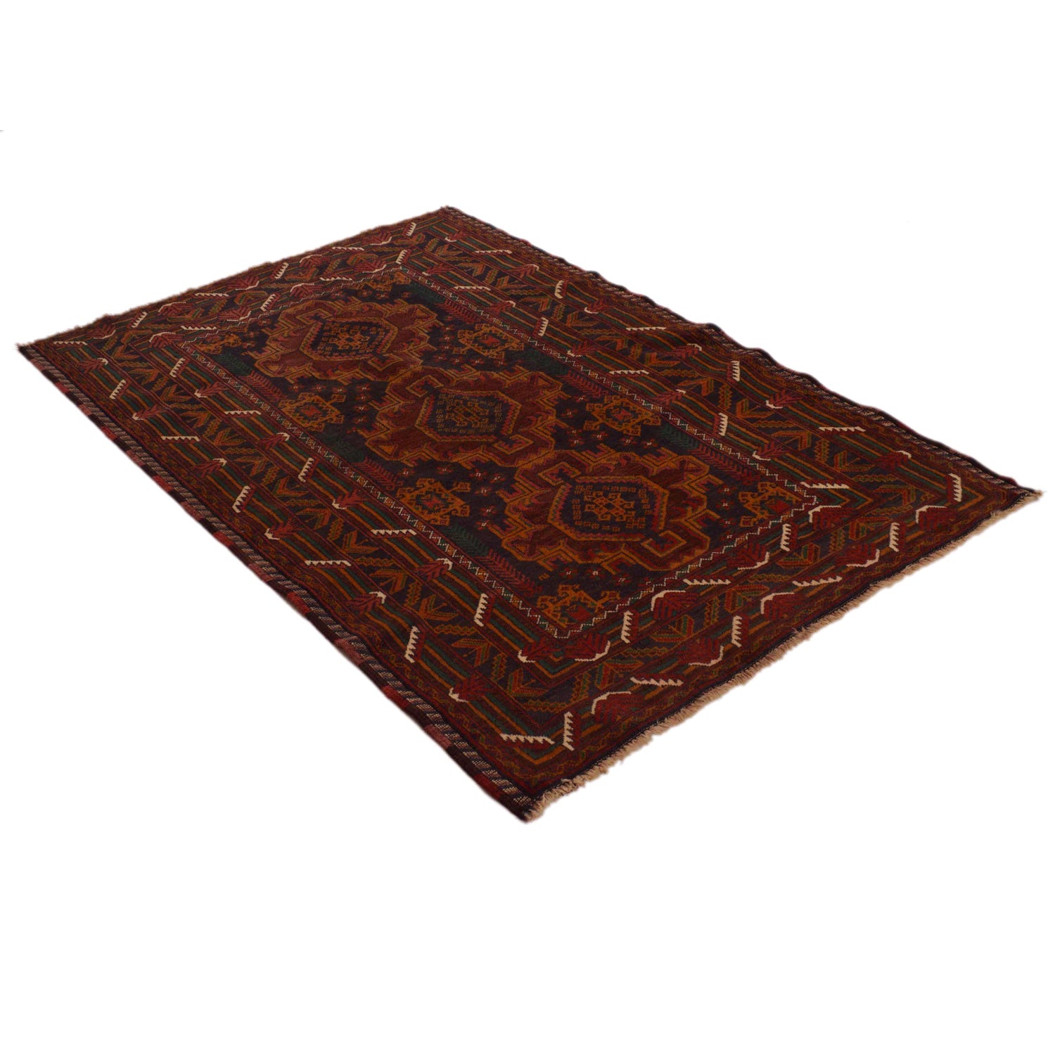 Hand Knotted Baluchi Rug 3' 8" x 5' 9" (ft) - No. G35175