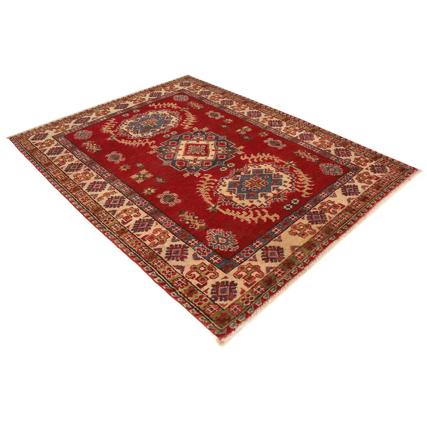 Hand Knotted Kazak Rug 3' 3" x 4' 6" (ft)- No. G35209