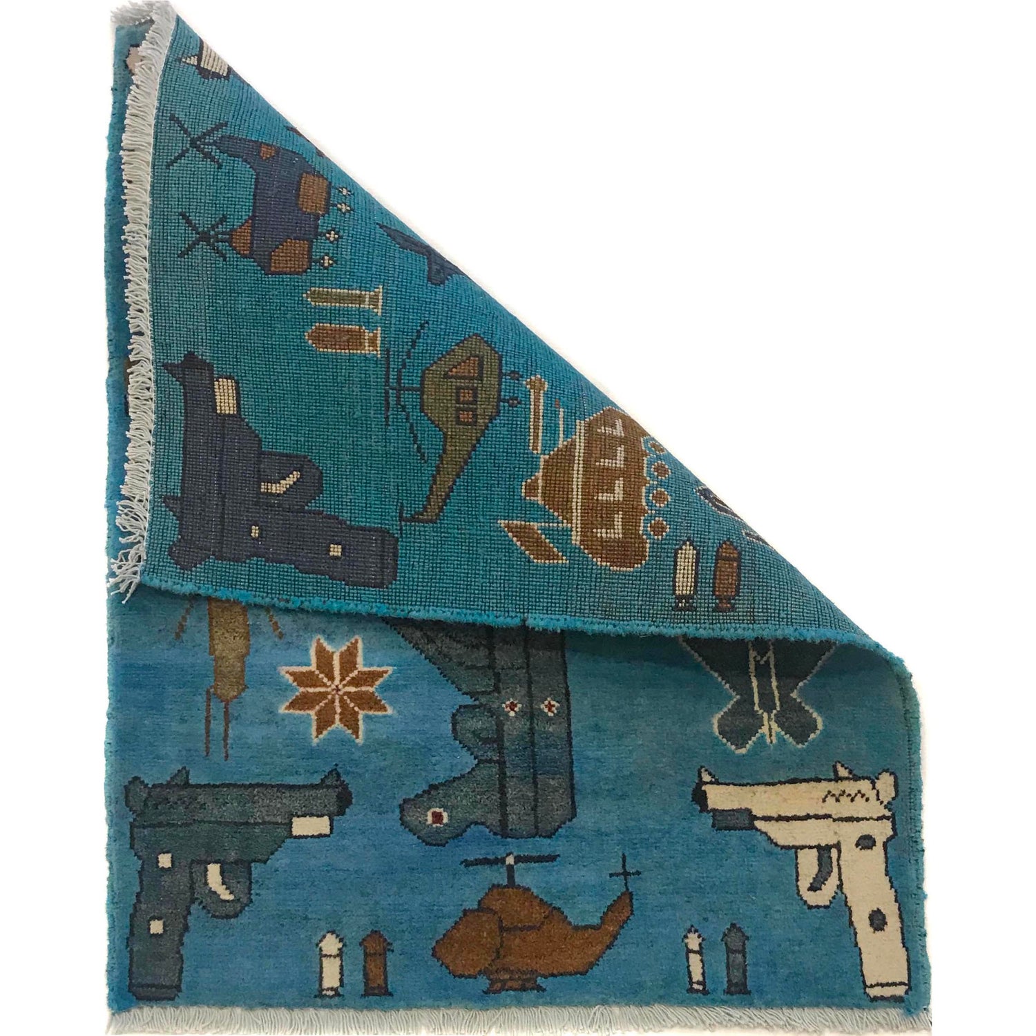 Blue Color War Rug 2' 0" x 2' 8" (ft) - No. G35387