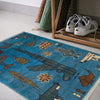 Blue Color War Rug 2' 0" x 2' 8" (ft) - No. G35387