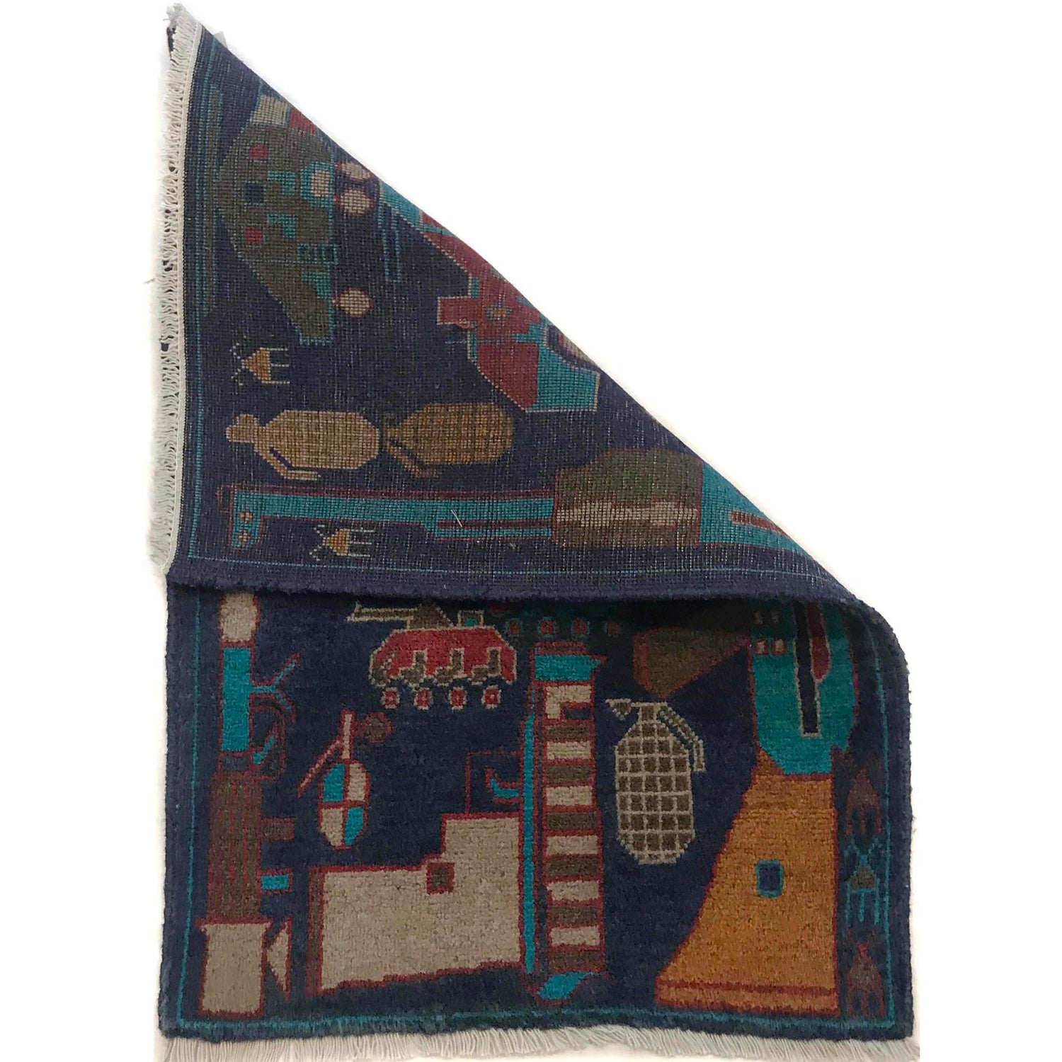 Hand Knotted War Rug 1' 10" x 2' 10" (ft) - No. G35392