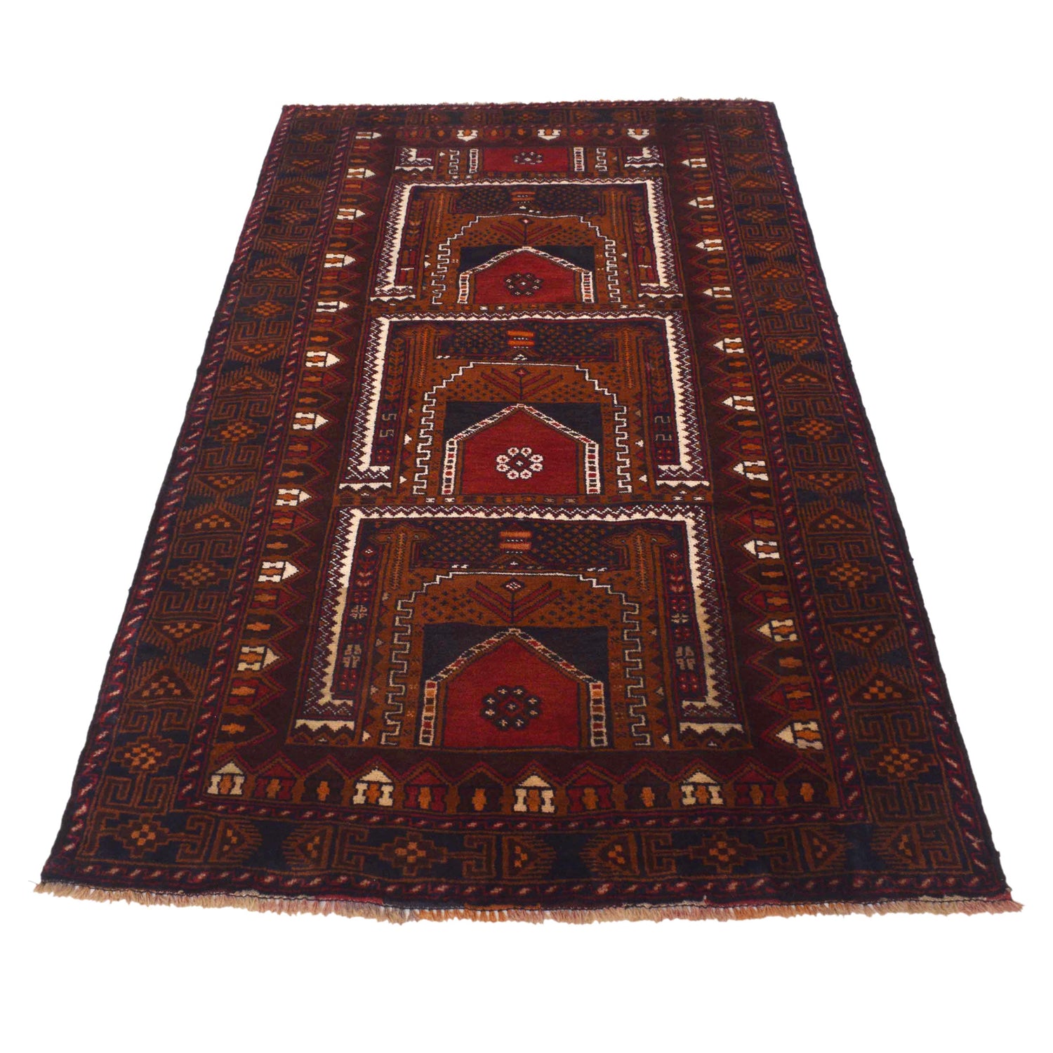 Baluch Medium Size Carpet 3' 6" x 6' 6" (ft) - No. G35406
