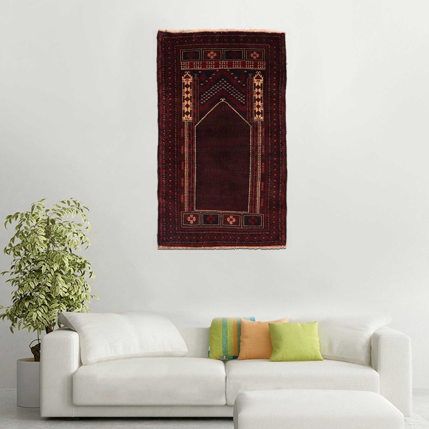 Small Prayer Rug 2' 9" x 4' 6" (ft) - No. G35413