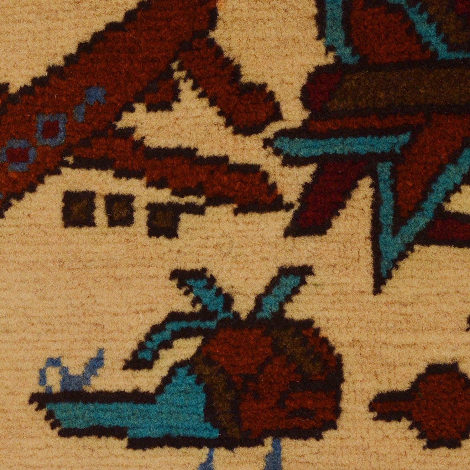 Ivory Color War Rug 3' 5" x 5' 2" (ft) - No. G35415