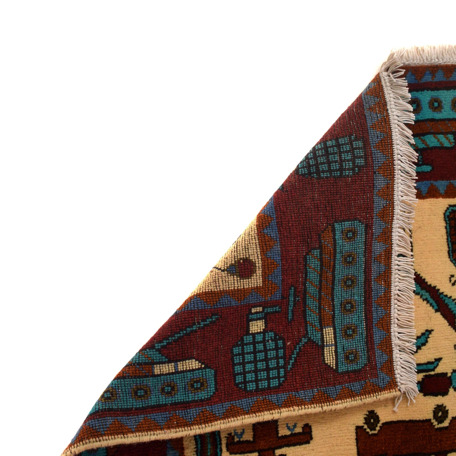 Ivory Color War Rug 3' 5" x 5' 2" (ft) - No. G35415