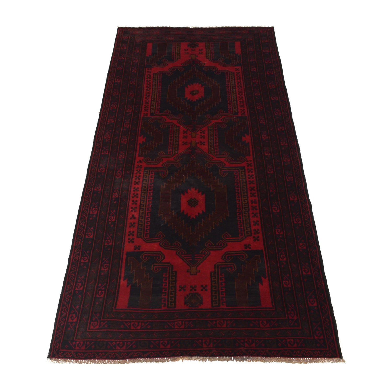 Handmade Baluchi Carpet 4' 1" x 8' 1" (ft) - No. G35504