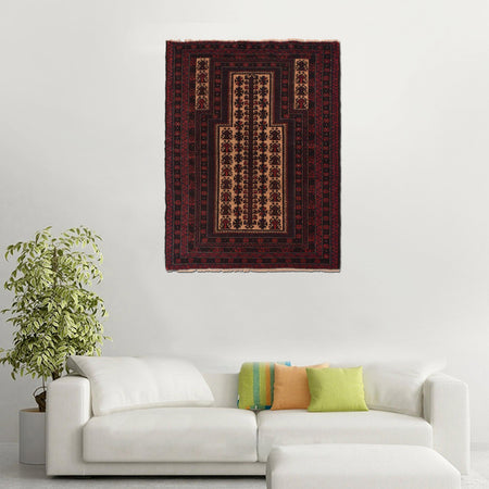 Small Prayer Rug 2' 10" x 4' 2" (ft) - No. G35509