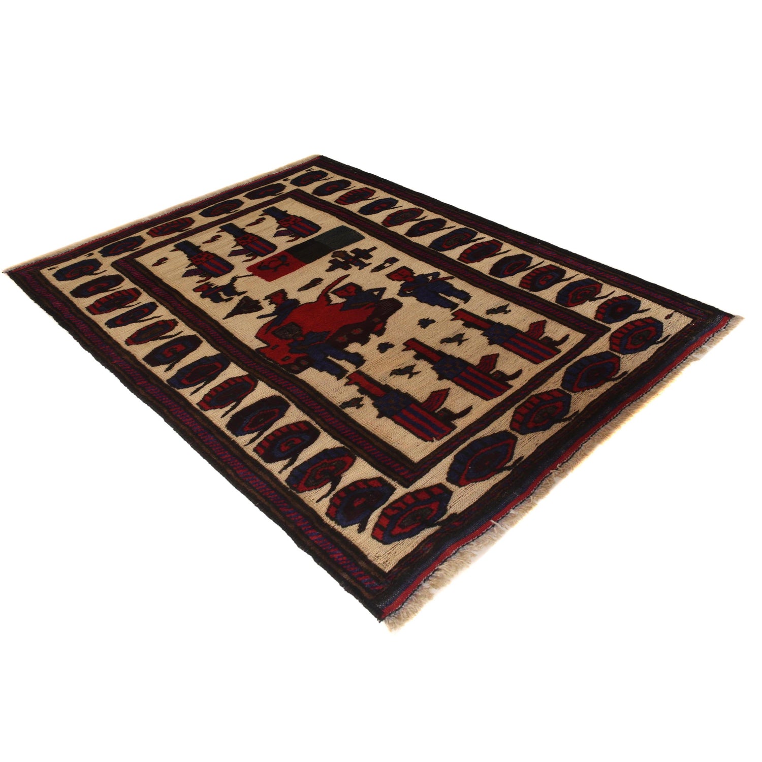 Handmade Village Design Rug 2' 9" x 3' 9" (ft)- No. G35521