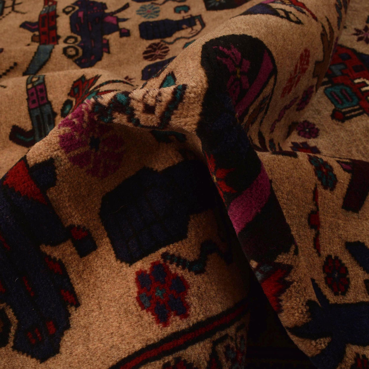 Hand Knotted War Rug 6' 5 x 9' 1 (ft) - No. G35630