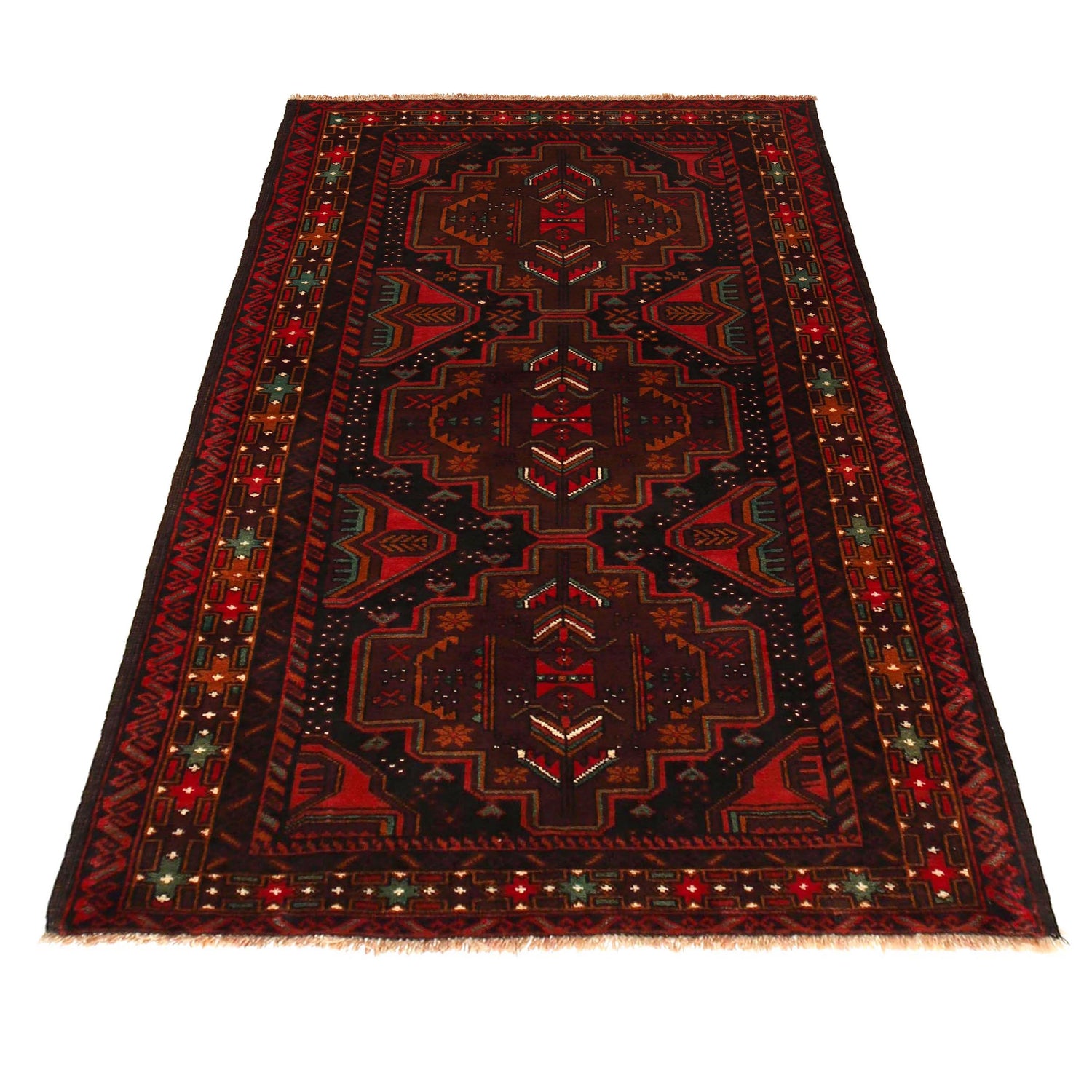 Tribal Baloch Rug 3' 9" x 6' 2" (ft) - No. G35813