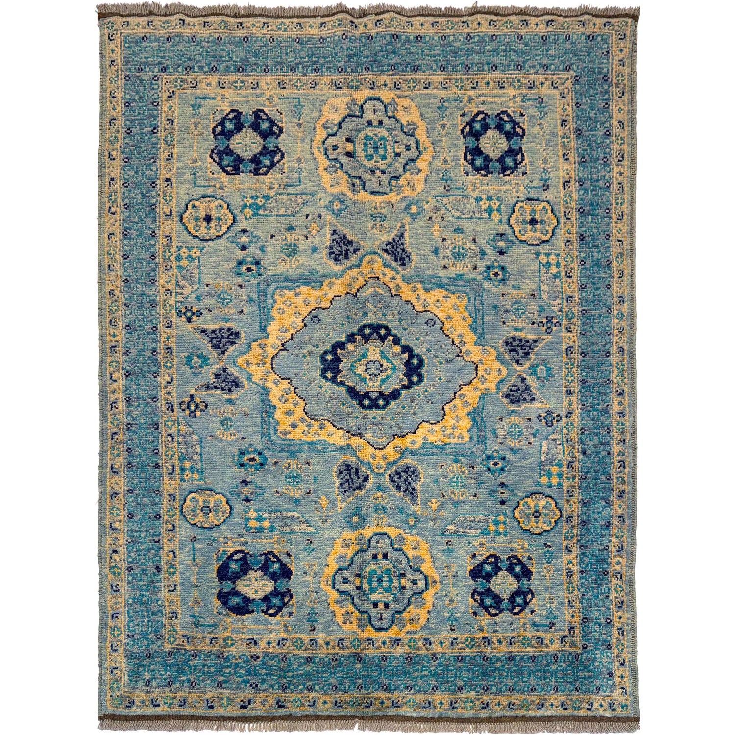 Hand Knotted Mamluk Carpet 4' 8" x 6' 3" (ft) - No. G36491