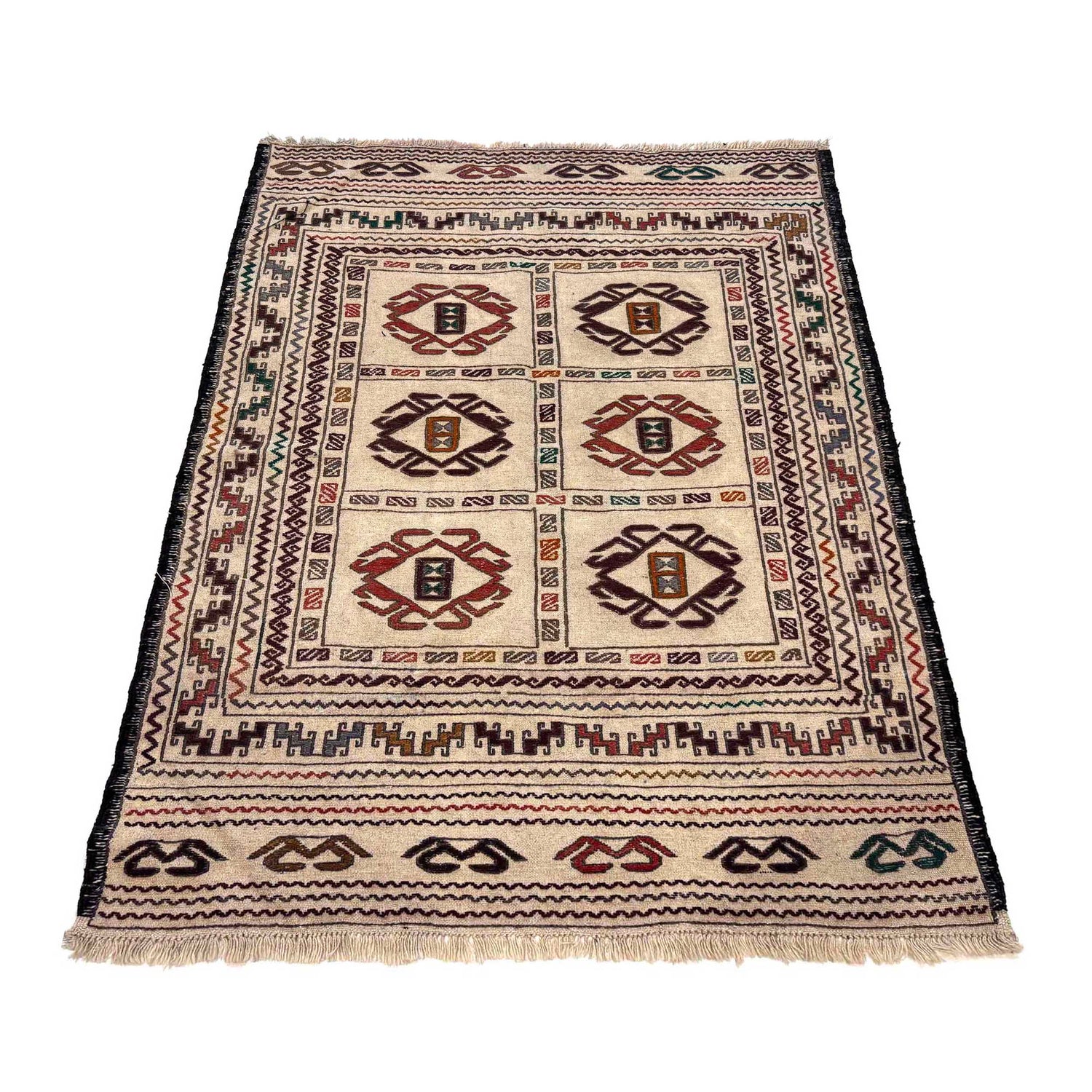 Traditional Soumak Kilim 4' 1" x 5' 9" (ft) - No. G36538