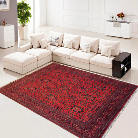 Red Color Khal Mohammadi Carpet 6' 8" x 10' 0" (ft) - No. G36547