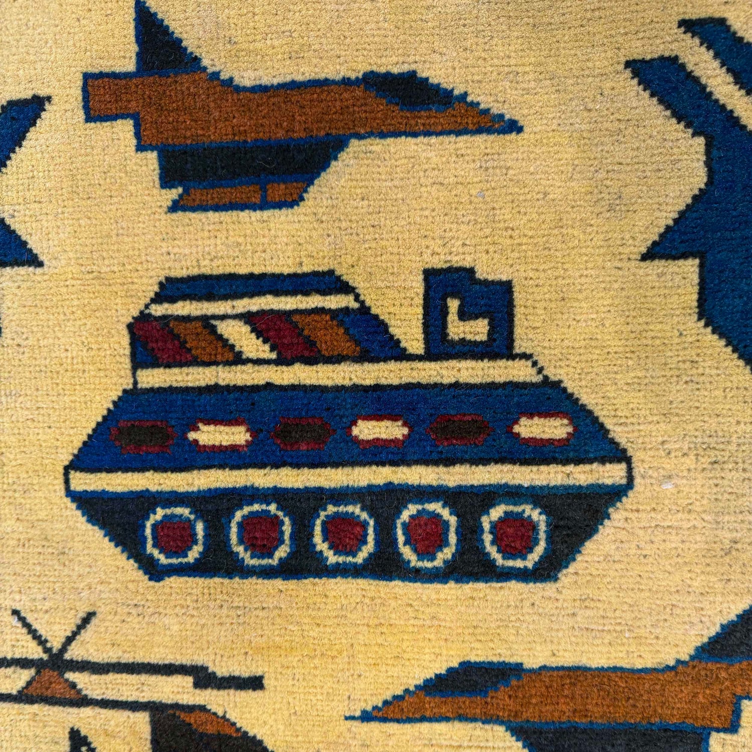 Yellow Color War Rug 3' 10" x 5' 10" (ft) - No. G36548