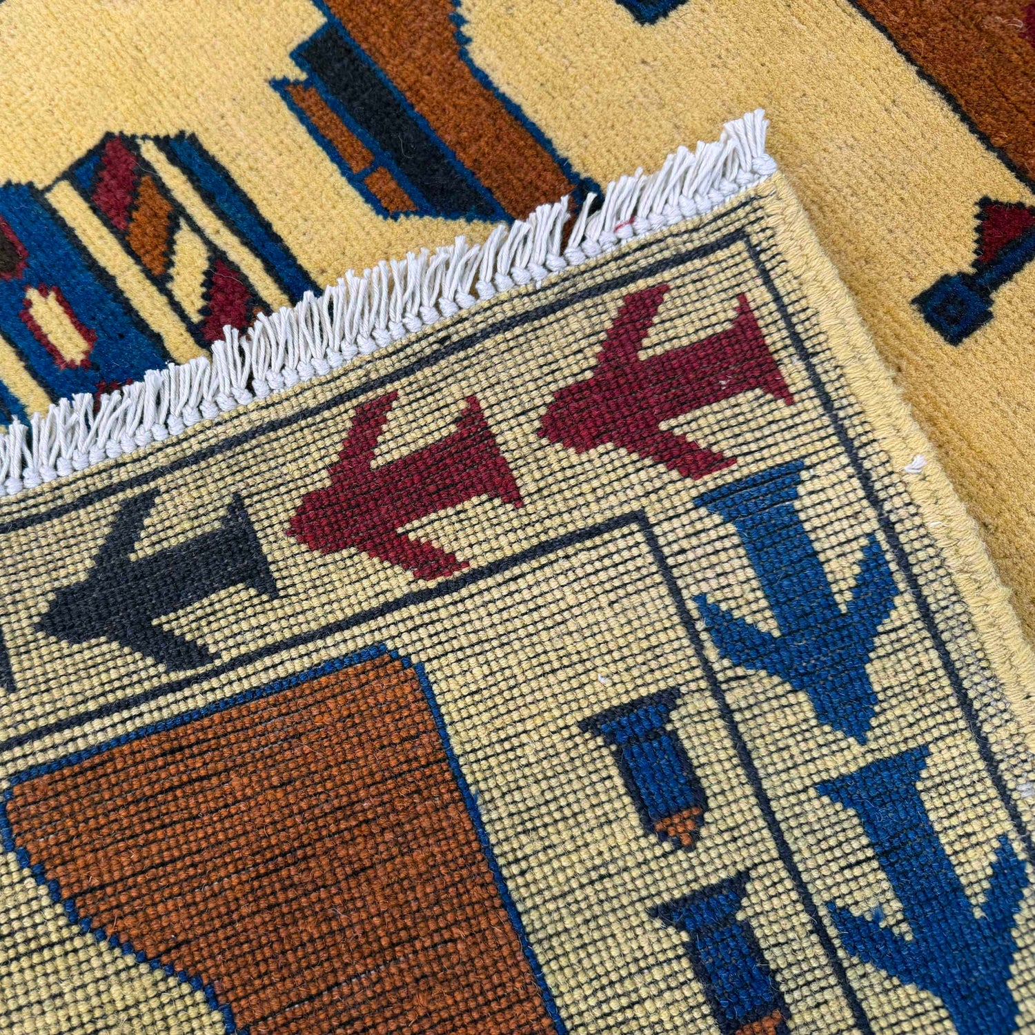 Yellow Color War Rug 3' 10" x 5' 10" (ft) - No. G36548