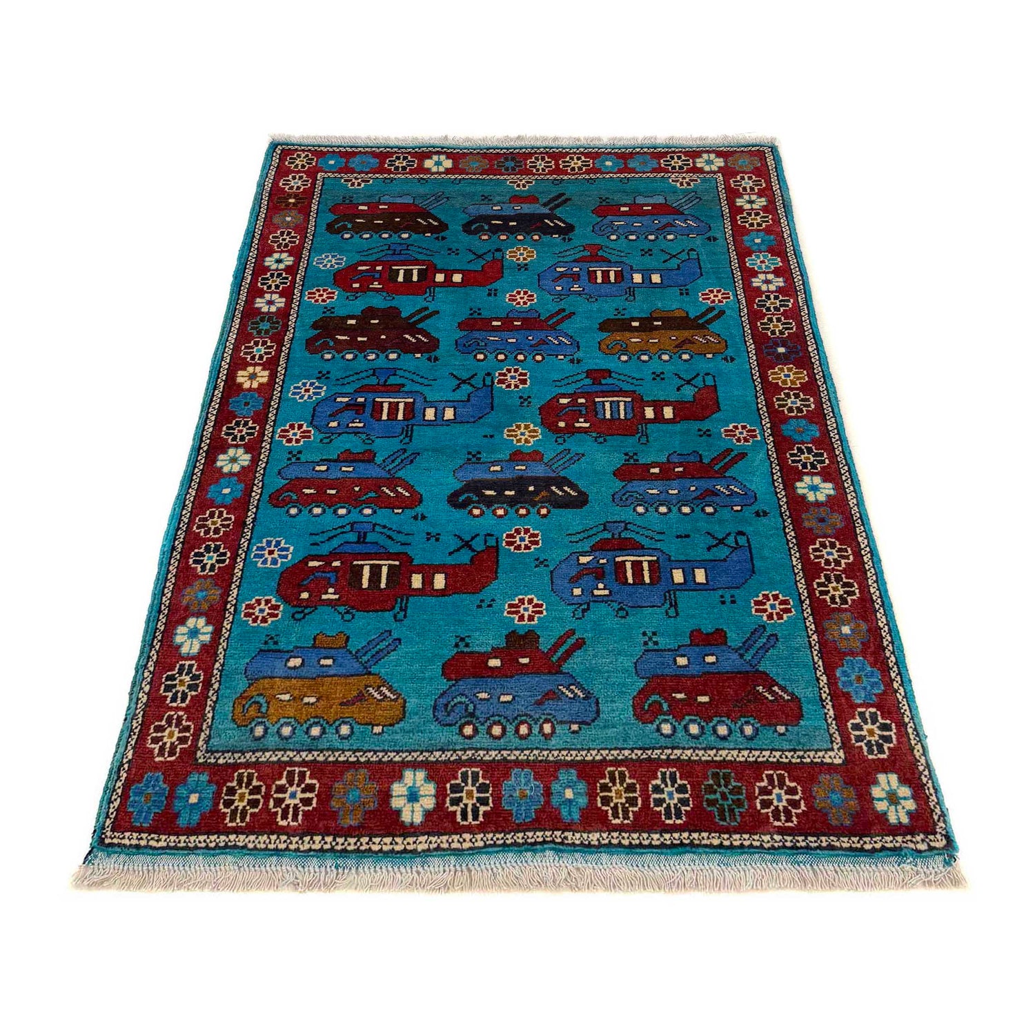 Hand Knotted War Rug 2' 9" x 4' 4" (ft) - No. G36549