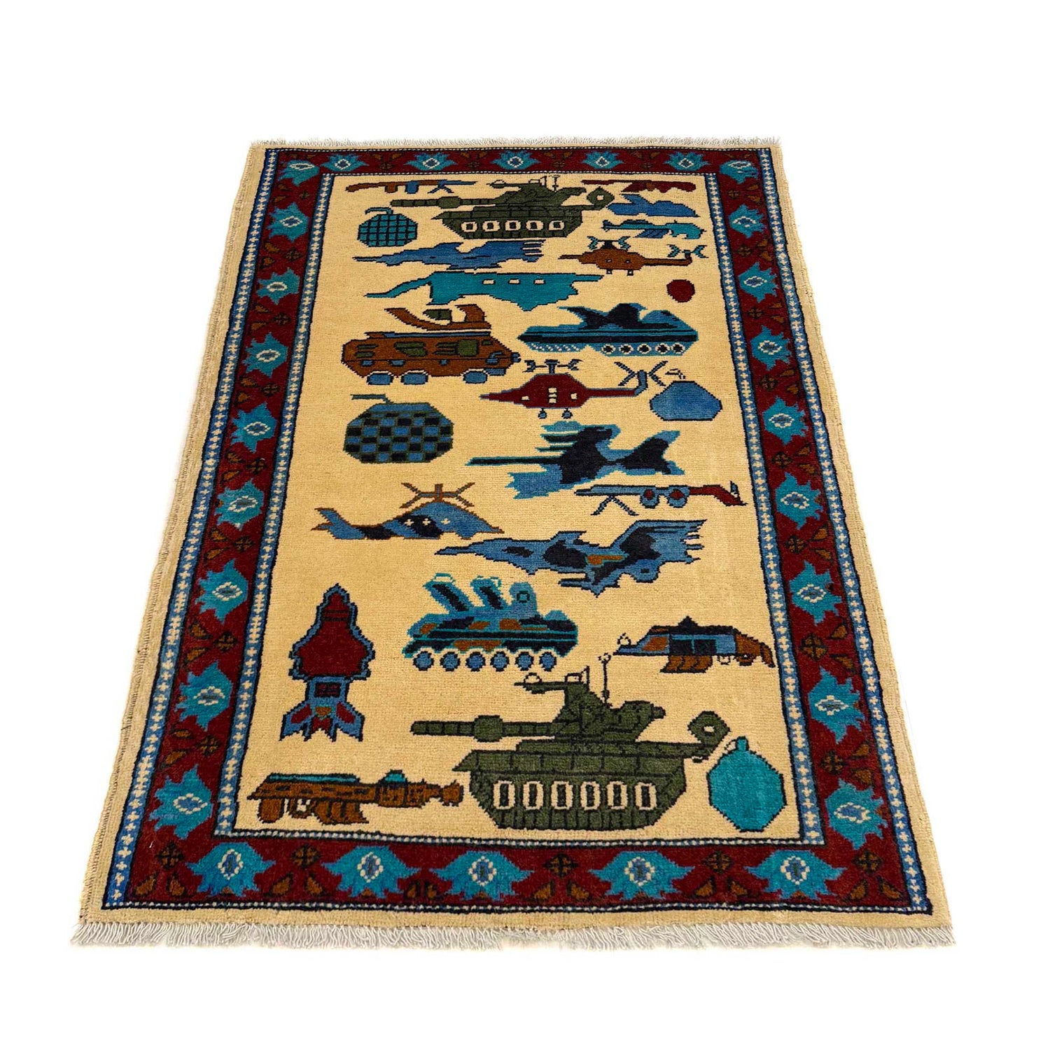 Hand Knotted War Rug 2' 9" x 4' 4" (ft) - No. G36550