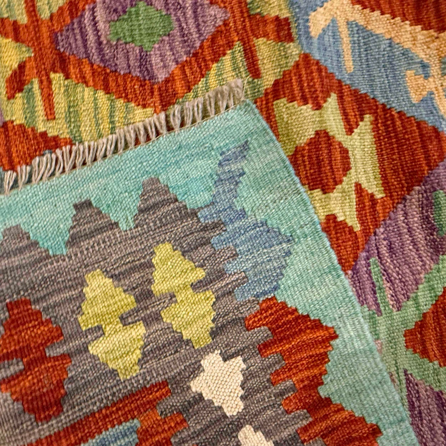 Handmade Vegetable Kilim 4' 0" x 5' 7" (ft) - No. G36625