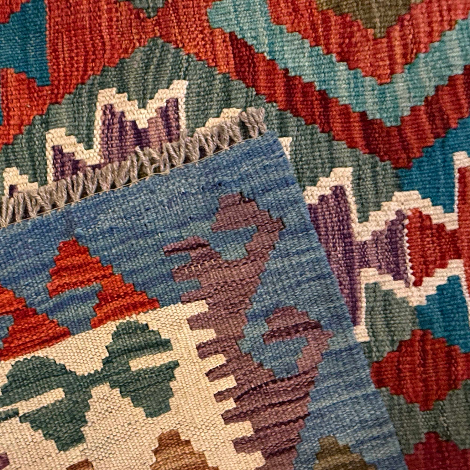 Handmade Vegetable Kelim 3' 10" x 5' 9" (ft) - No. G36628