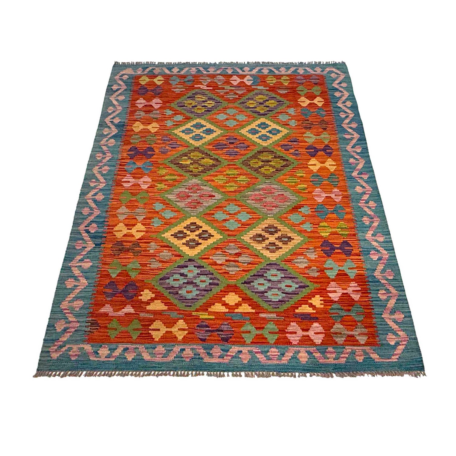 Handmade Vegetable Kilim 4' 3" x 5' 9" (ft) - No. G36629
