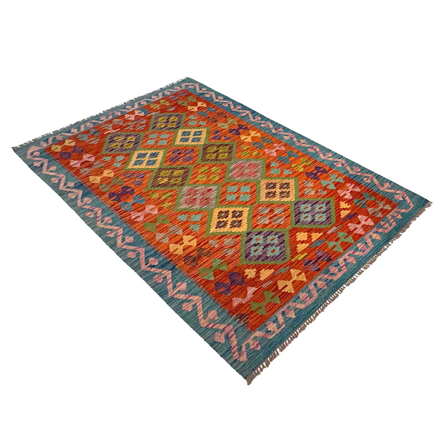 Handmade Vegetable Kilim 4' 3" x 5' 9" (ft) - No. G36629