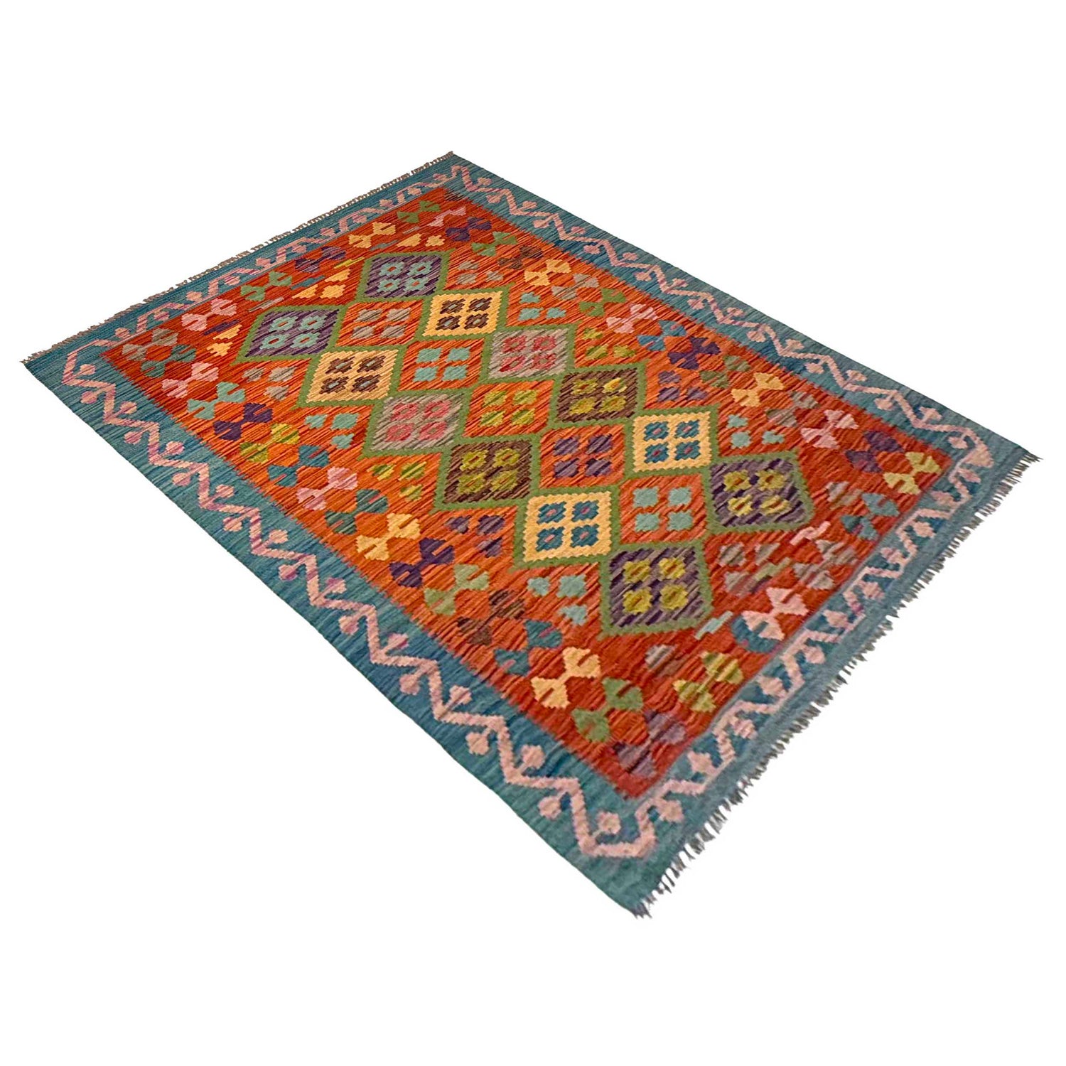Handmade Vegetable Kilim 4' 3" x 5' 9" (ft) - No. G36629