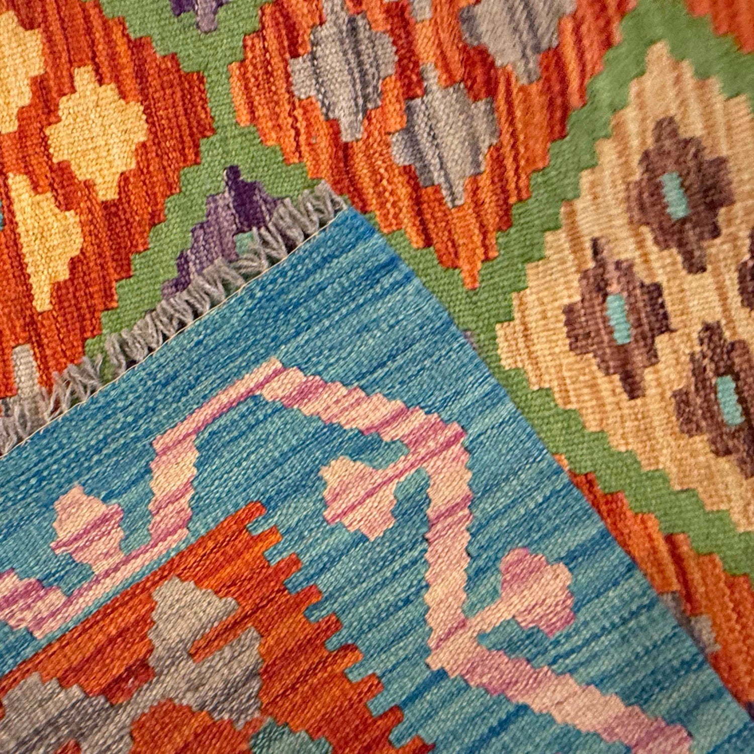Handmade Vegetable Kilim 4' 3" x 5' 9" (ft) - No. G36629