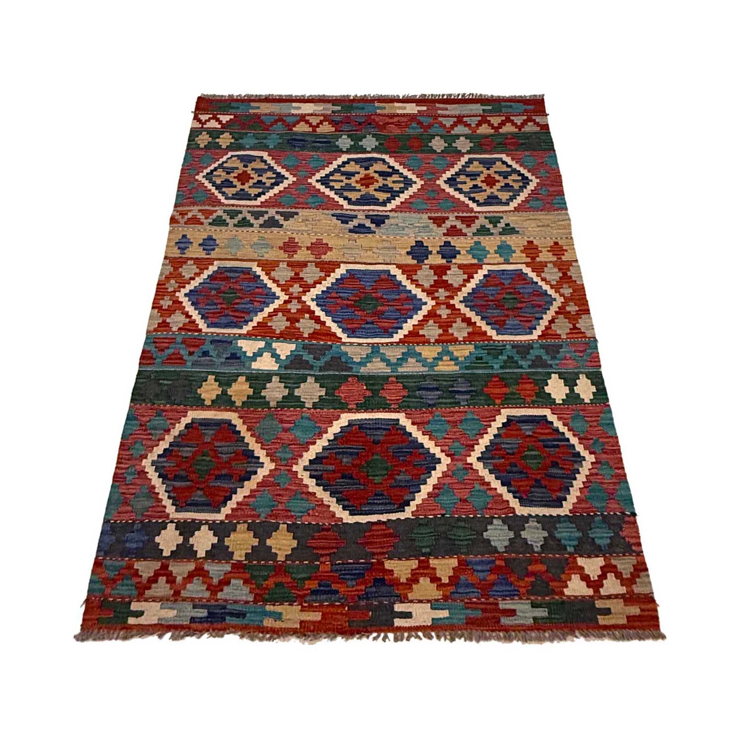 Handmade Vegetable Kilim 3' 3" x 5' 2" (ft) - No. G36632