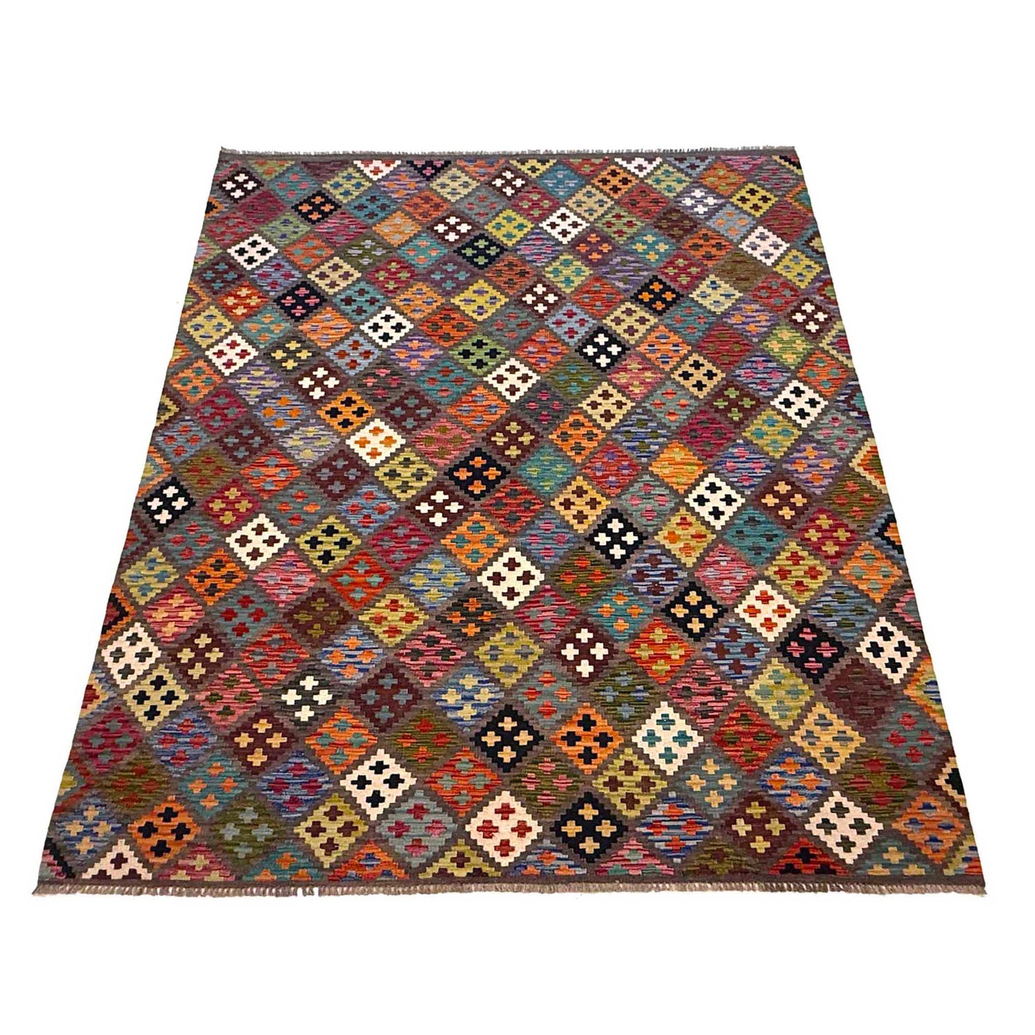 Handmade Vegetable Kilim 5' 9" x 8' 1" (ft) - No. G36637