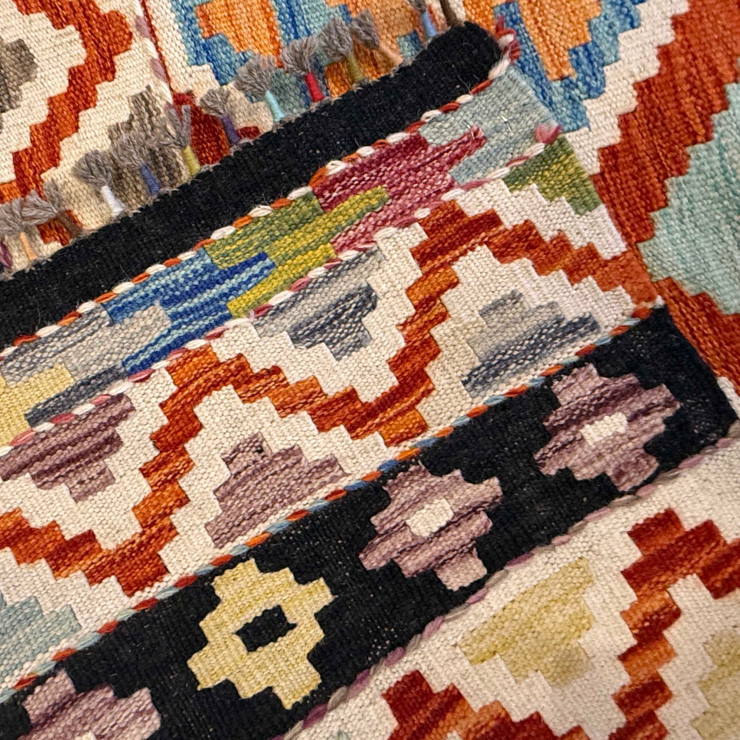 Handmade Vegetable Kilim 6' 10" x 9' 10" (ft) - No. G36639