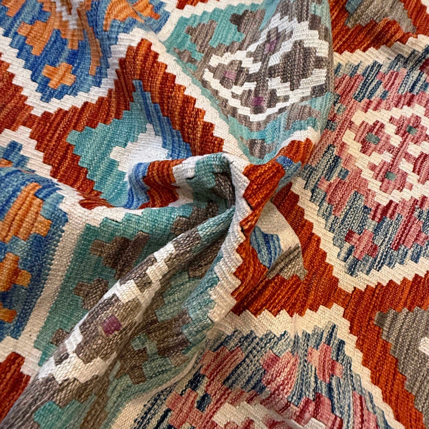 Handmade Vegetable Kilim 6' 10" x 9' 10" (ft) - No. G36639