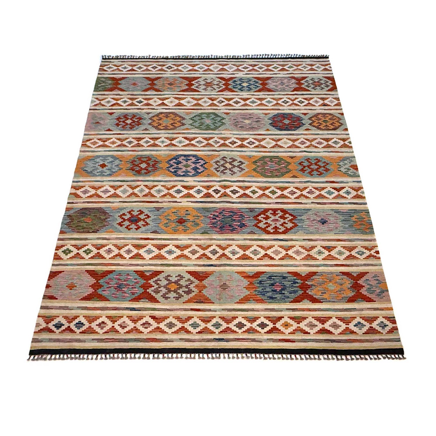 Handmade Vegetable Kelim 6' 7" x 10' 2" (ft) - No. G36640