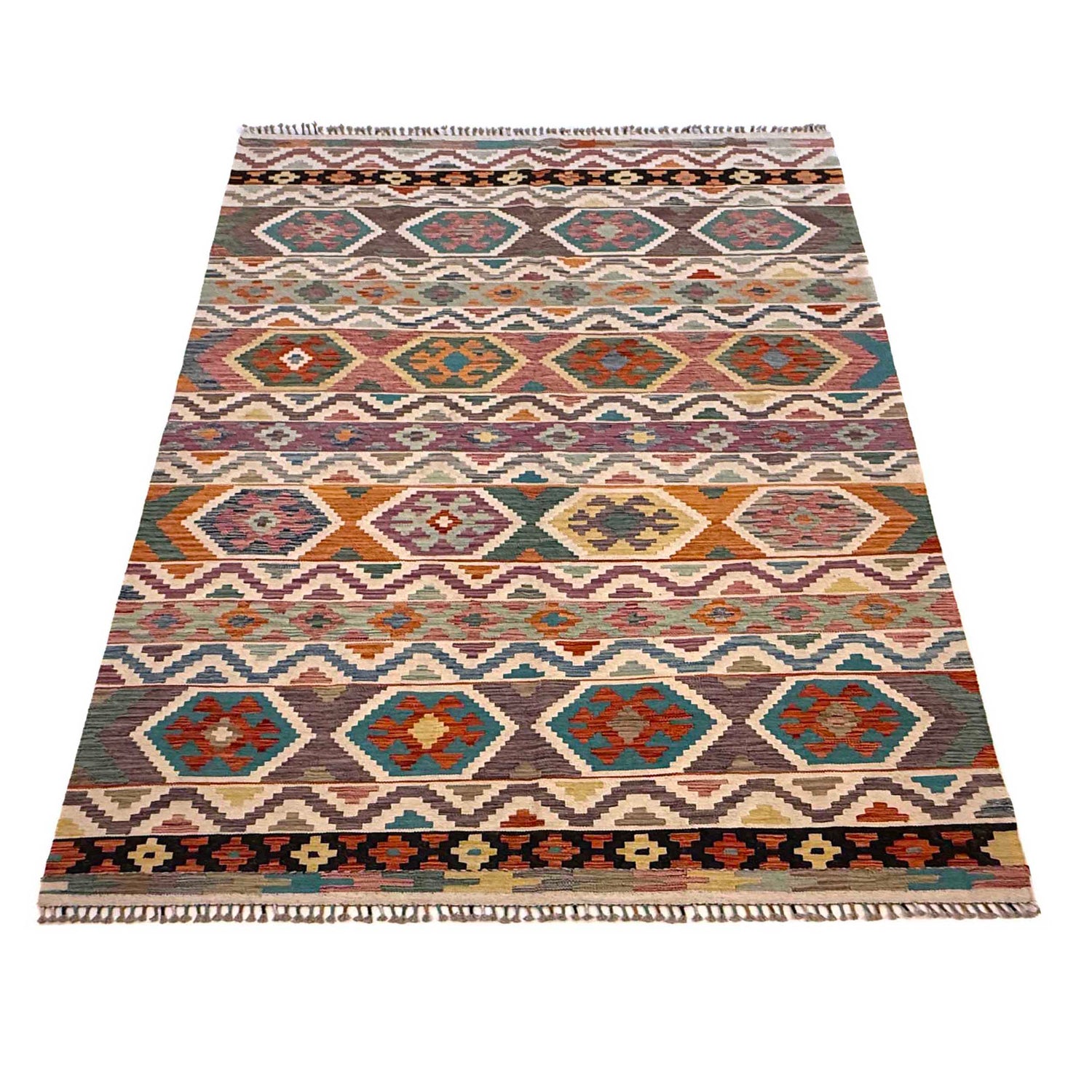 Handmade Vegetable Kilim 6' 9" x 10' 0" (ft) - No. G36641