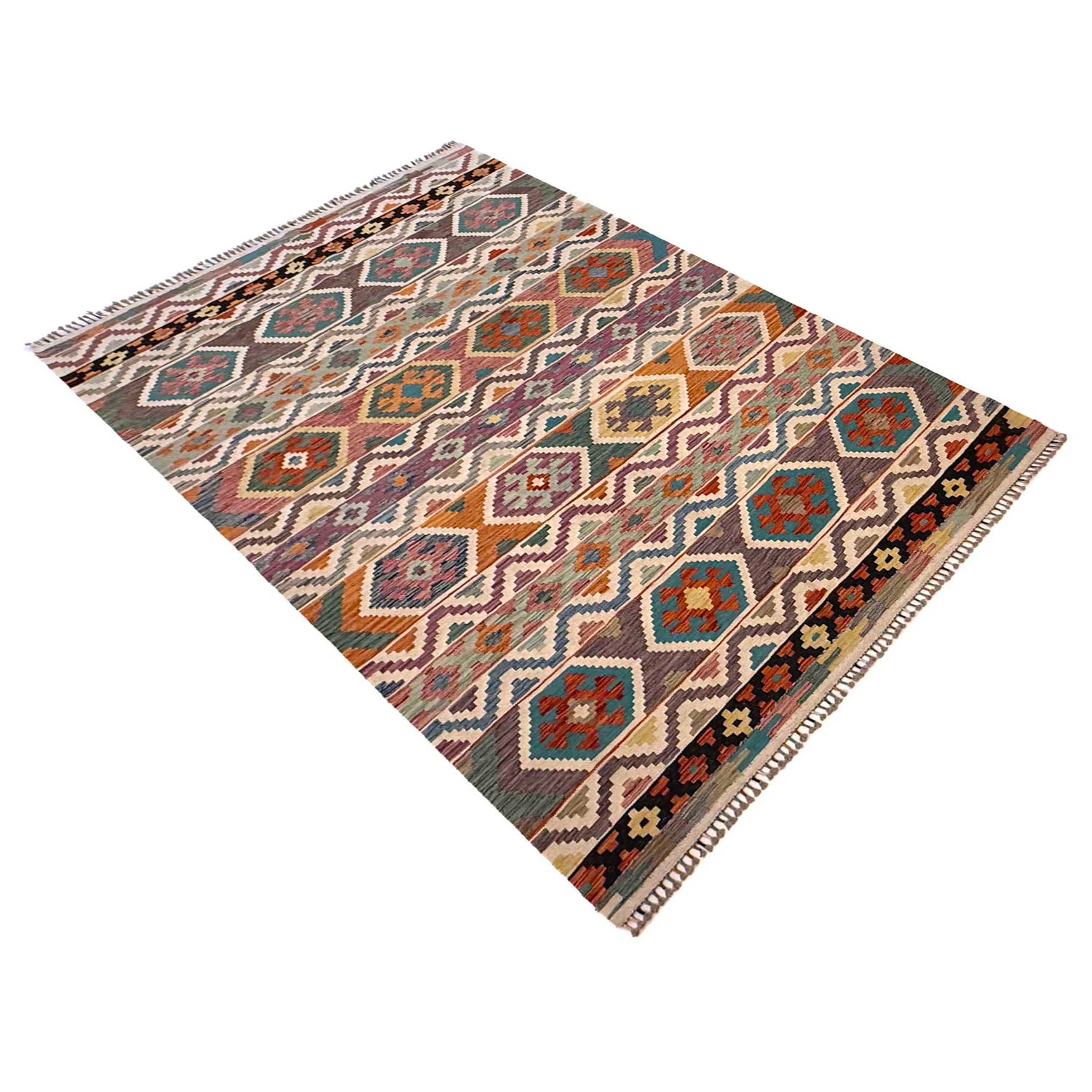 Handmade Vegetable Kilim 6' 9" x 10' 0" (ft) - No. G36641