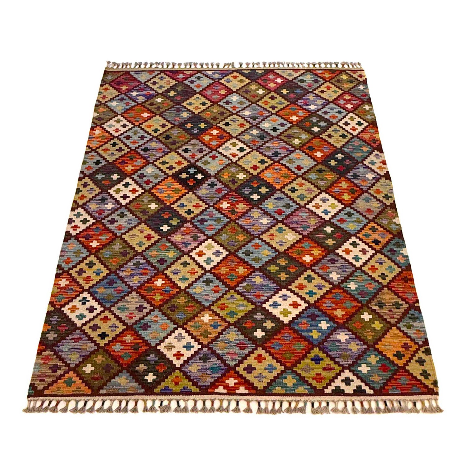 Handmade Vegetable Kilim 4' 2" x 6' 0" (ft) - No. G36645